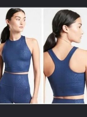 Athleta Navy High-Neck Racerback